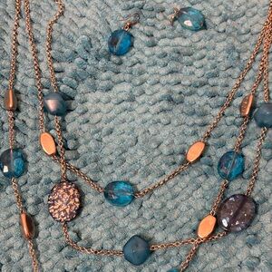 Elegant Blue and Silver Necklace/Earrings Set from Charming Charlie